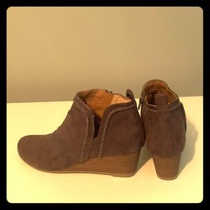Dolce Vita DV8 Blythe Whipstitch Wedge Bootie.